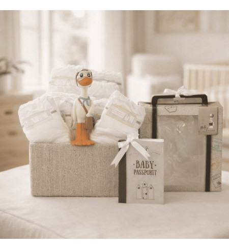 Tarta de Pañales con Mordedor Nicky XL | Regalo Útil para Bebé - Bebé de París México