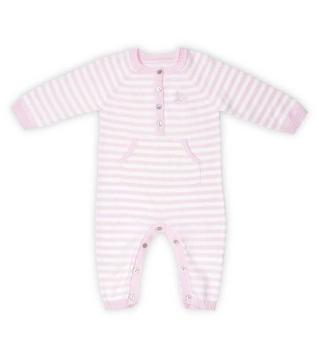 Mono Punto o Buzo Bebé Rayas Rosa