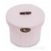 Caja redonda lana rosa S