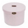 Caja redonda lana rosa L