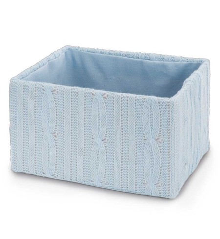 Caja punto lana rectangular azul M