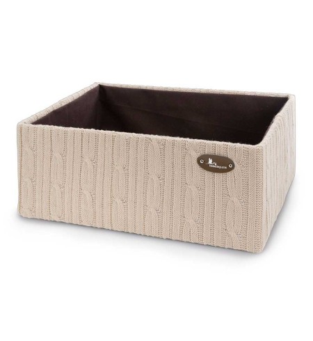 Caja punto lana rectangular beige M