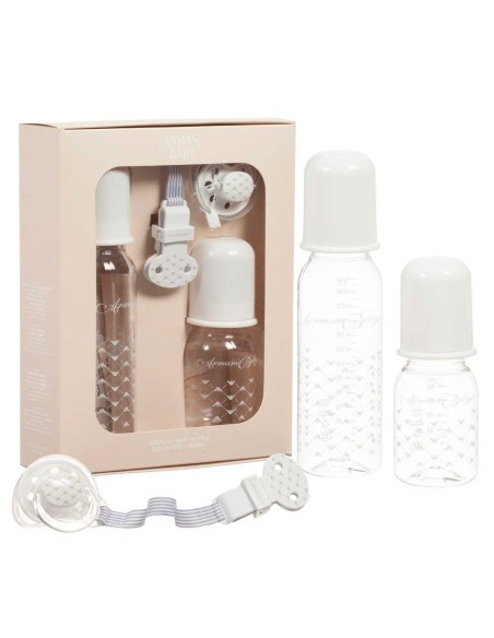 Set biberon y chupete Armani Baby blanco