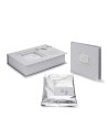 Pack de patucos chupete personalizado con nombre y sujetachupetes gris