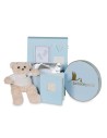 Pack de patucos chupete personalizado con nombre y sujetachupetes azul