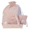 Pack chupete personalizada sujetachupetes funda de chupete y bolsa de guardería rosa