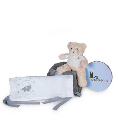 Set Regalo Bebé Almohadón Personalizado gris