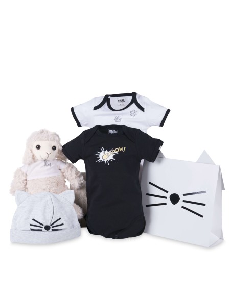 regalo bebé Set regalo bebé bodies cat Karl Lagerfed