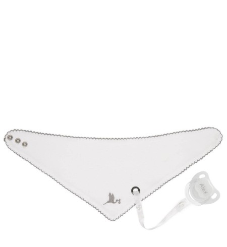 Babero bandana con chupete personalizado gris