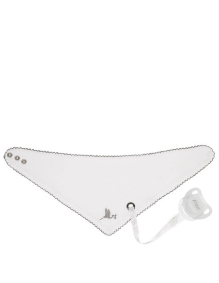 Babero bandana con chupete personalizado gris
