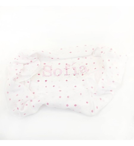Tarta de Pañales con Muselina Personalizado funda y osito de Peluche rosa