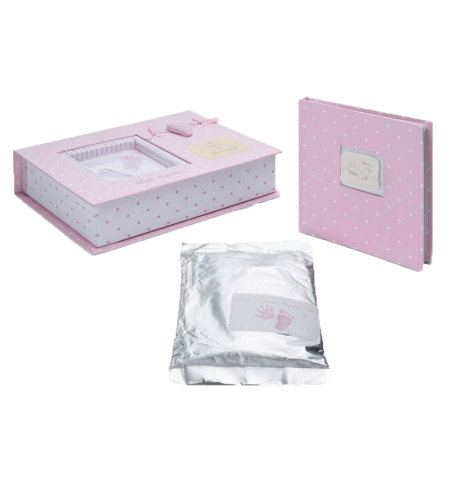 Regalo Marco de Foto Huellas con Doudou Personalizable rosa