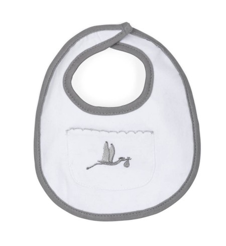 Pack de dos chupetes y babero gris