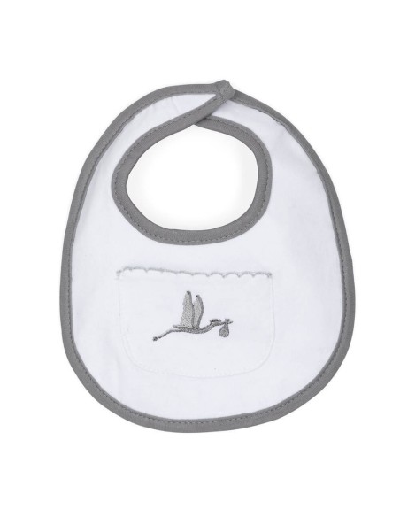 Pack de dos chupetes y babero gris